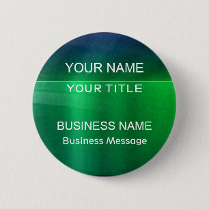 Green and Blue Metalic - Matte Look Name Tag 2 Inch Round Button