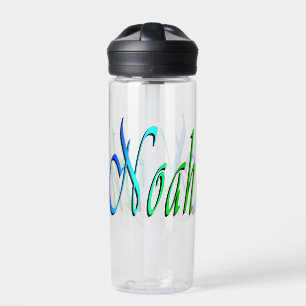 Green And Blue Noah Name, Water Bottle