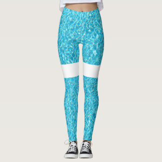 Green and blue ocean waves leggings