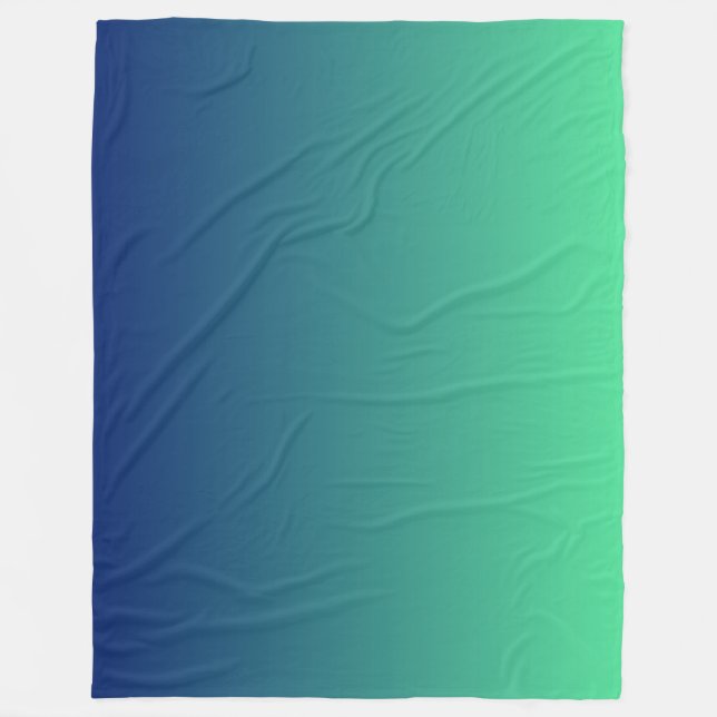 Green and blue ombre fleece blanket (Front)
