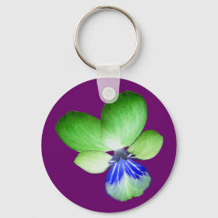 Green and Blue Pansy Keychain