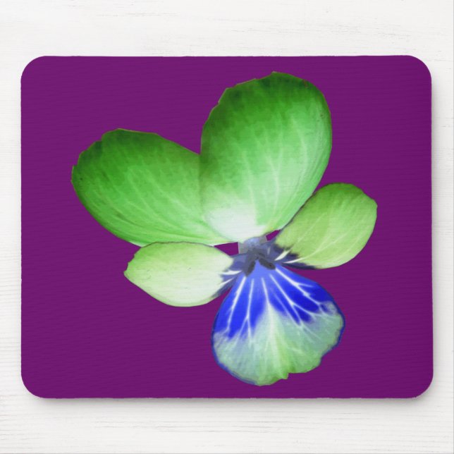 Green and Blue Pansy Mousepad (Front)
