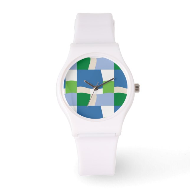 green and blue pattern watch (Front)