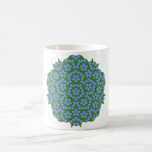 Green and Blue Penrose Rhombus Pattern Coffee Mug