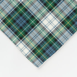 Green and Blue Plaid Clan Campbell Dress Tartan Fleece Blanket