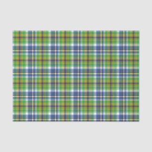 Green And Blue Plaid Tissue Paper