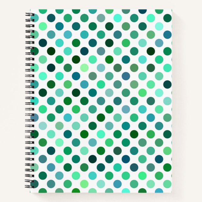 Green and Blue Polka Dot Notebook (Front)