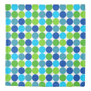 Green and Blue Polka Dot Pattern Duvet Cover
