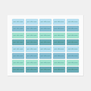 Green and Blue School Clothing Kids' Labels