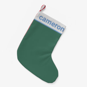 Green and Blue Simple Modern Personalized Small Christmas Stocking