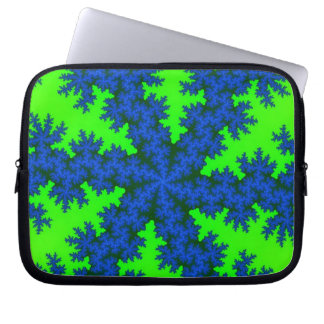 Green and Blue Snowflake Laptop Sleeve
