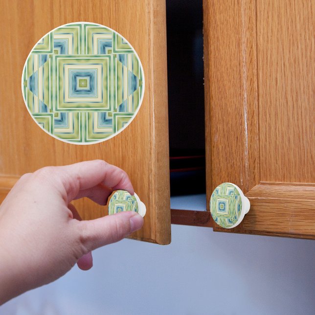 Green and Blue Squares Ceramic Knob (Creator Uploaded)