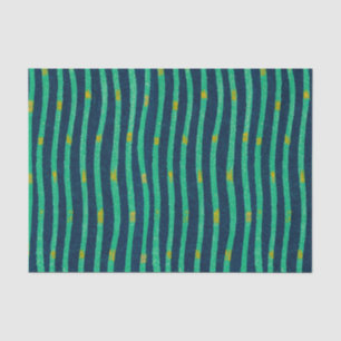 GREEN AND BLUE STRIPED Tissue Paper