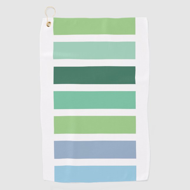Green and Blue Stripes Golf Towel (Front)