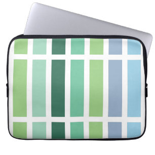 Green and Blue Stripes Laptop Sleeve