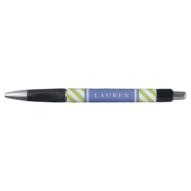 Green and Blue Stripes Pattern Pen (Front)
