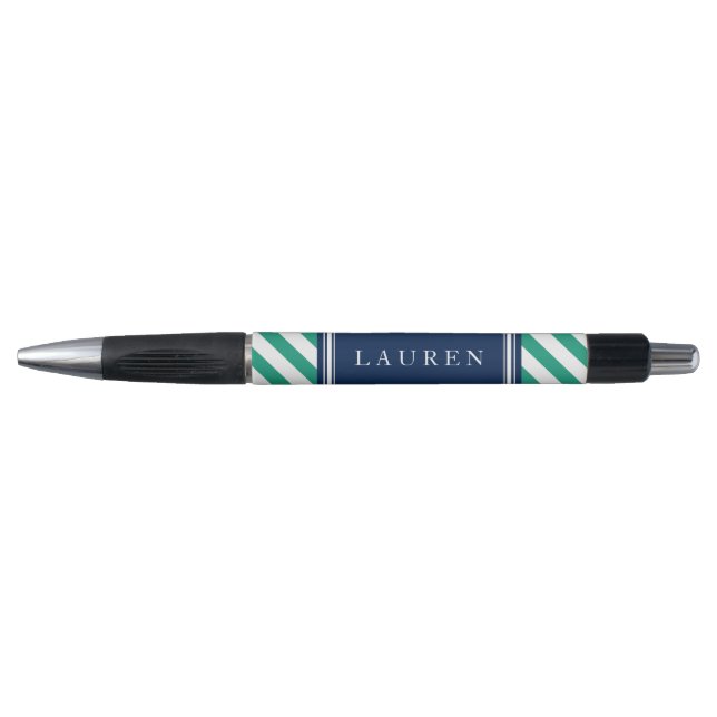 Green and Blue Stripes Pattern Pen (Front)