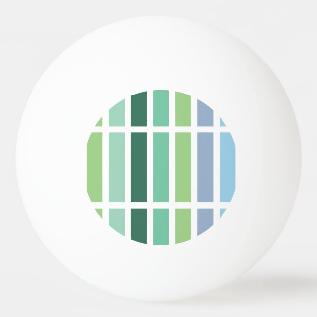 Green and Blue Stripes Ping Pong Ball (Front)