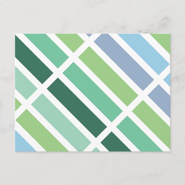Green and Blue Stripes Postcard (Front)