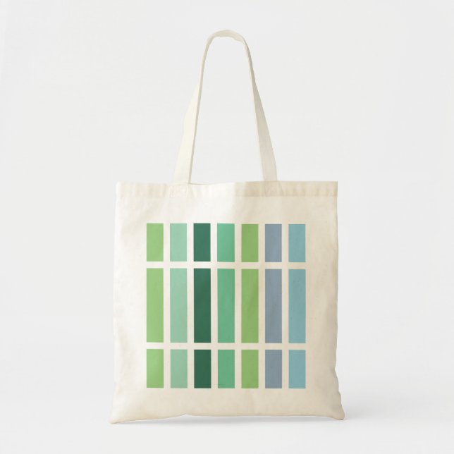 Green and Blue Stripes Tote Bag (Front)