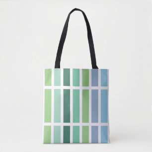 Green and Blue Stripes Tote Bag