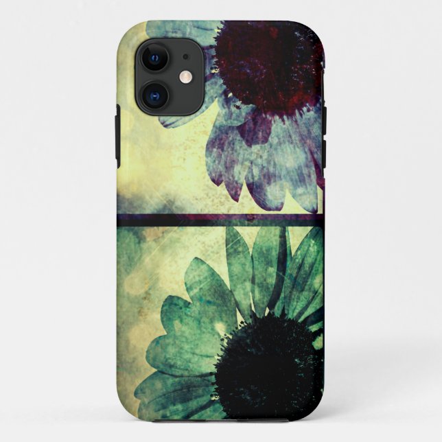 Green And Blue Sunflowers Art iPhone 5 Case (Back)