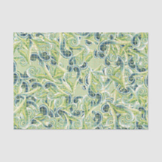 Green and Blue Swirl Tissue Paper