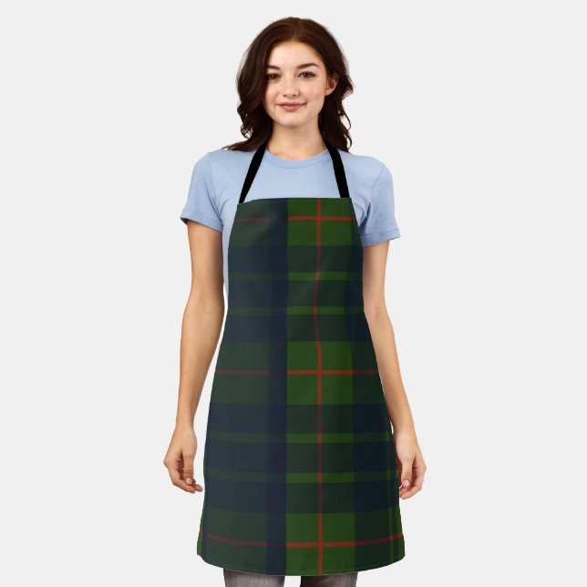Green and Blue Tartan Plaid Apron (Worn)