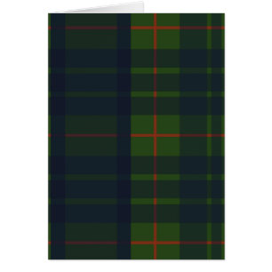 Green and Blue Tartan Plaid Greeting Card