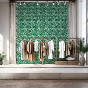 Green and Blue Vibrant and Bold Floral Pattern Wallpaper