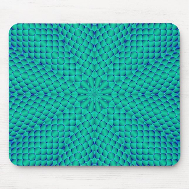 Green and Blue Waves Mouse Pad (Front)