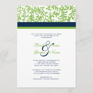 Green and Blue Wedding Invitation