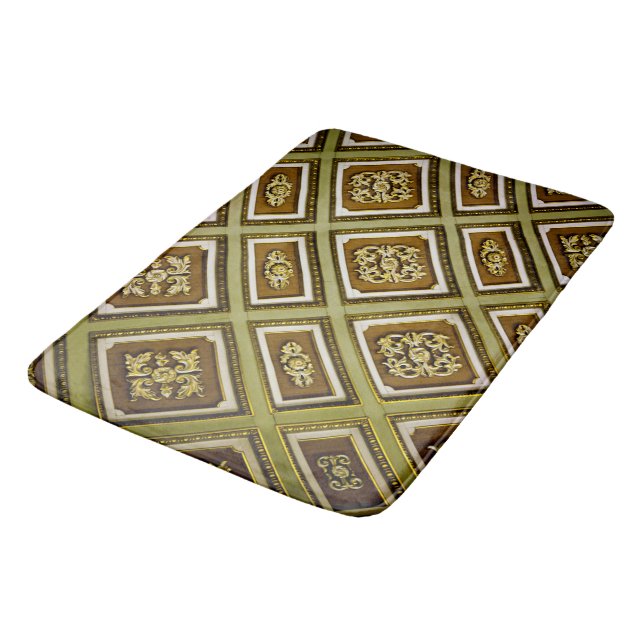 Green and Brown Architectural Bath Mat (Angled)