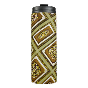 Green and Brown Architecture Print Thermal Tumbler