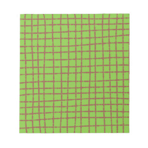 Green and Brown Check Pattern Elegant Notepad