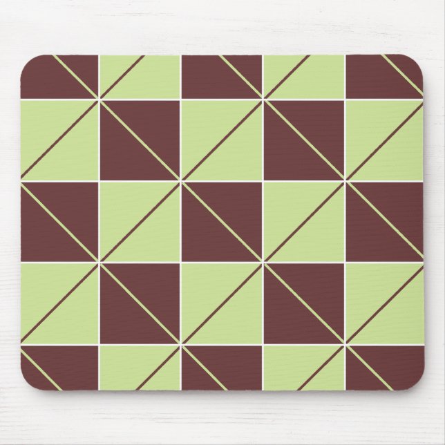 Green and Brown Chequerboard Argyle Mouse Pad (Front)