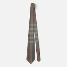 Green and Brown Colourful Plaid Neck Tie for Men
