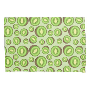 Green And Brown Kiwifruit Pattern Pillowcase