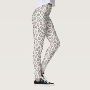 Green and Brown Leopard Print Leggings