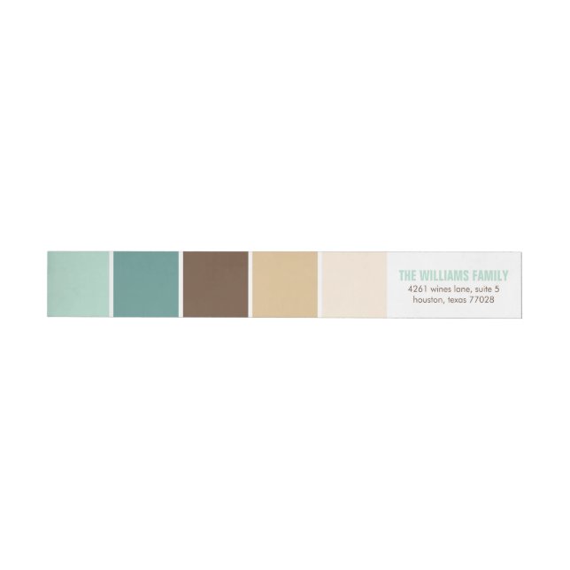 Green and Brown Modern Colour Blocks Wrap Around Label (Individual)
