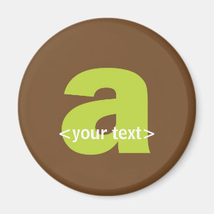 Green and Brown Monogram - Letter A Magnet