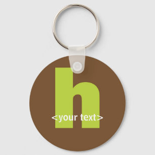 Green and Brown Monogram - Letter H Keychain