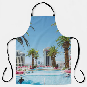 Green and brown palm trees apron