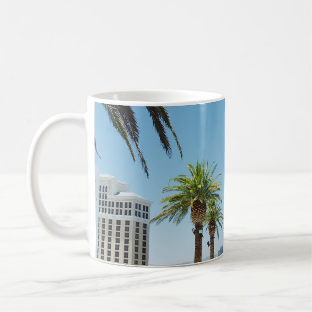 Green and brown palm trees coffee mug (Left)