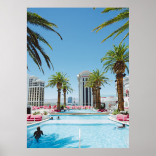 Green and brown palm trees poster
