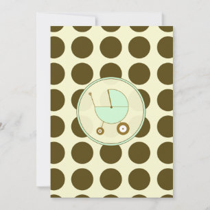 Green and Brown Polka Dot Baby Shower Invitation