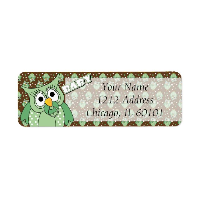Green and Brown Polka Dot Owl Baby Shower Theme (Front)