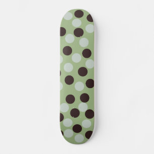 Green and Brown Polka Dot Skateboard