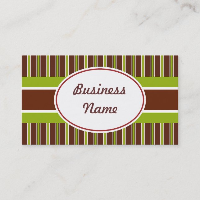 Green and Brown Vintage Business Card (Front)