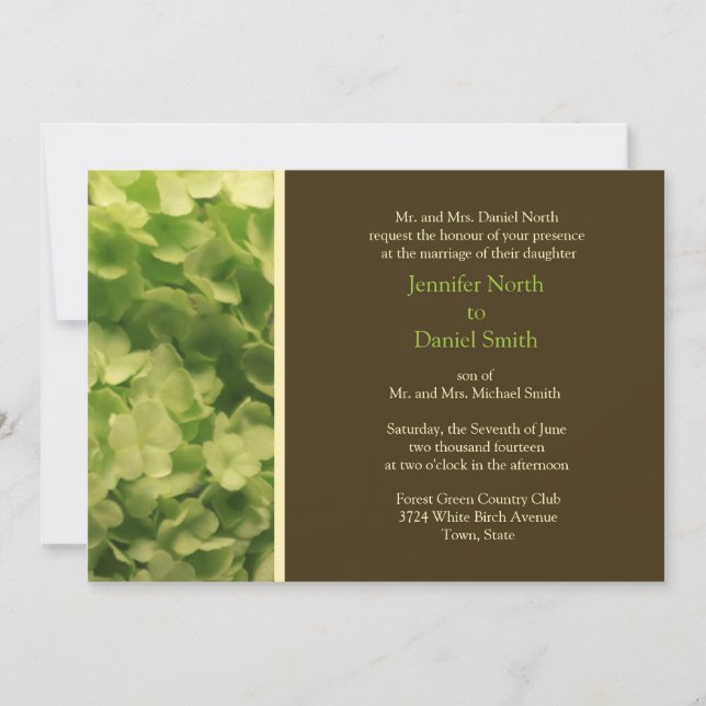 Green And Brown Wedding Invitation (Front)
